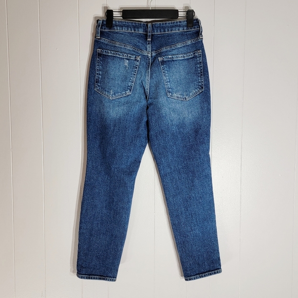 4/$20 Old Navy O.G. Straight Leg Distressed Blue Jeans Size 6 - Picture 6 of 7